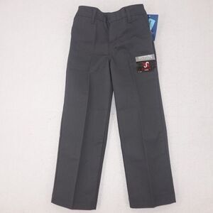 NEW Dickies Classic Fit Pants Reinforced Knee Chinos Boys Size 6 Regular Gray